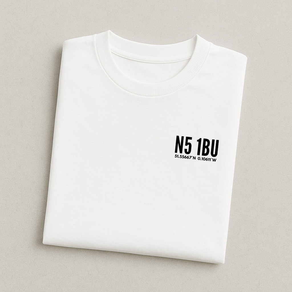 Emirates Postcode Coordinates - Arsenal T-Shirt