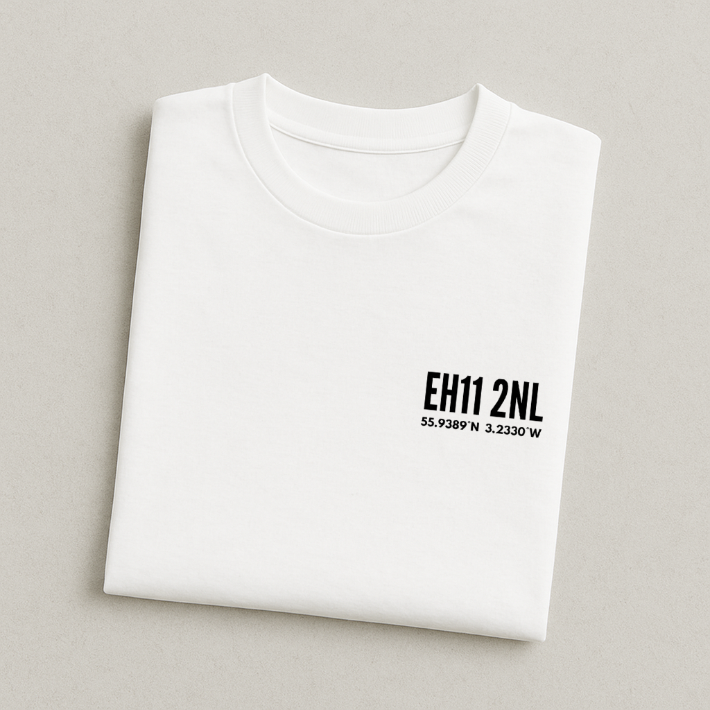 Tynecastle Postcode Coordinates - Hearts T-Shirt