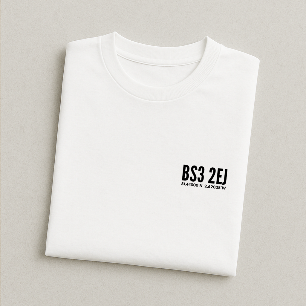 Ashton Gate Postcode Coordinates - Bristol City T-Shirt