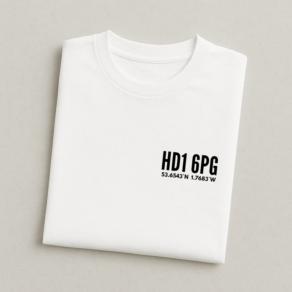 Stadium Postcode Coordinates - Huddersfield T-Shirt