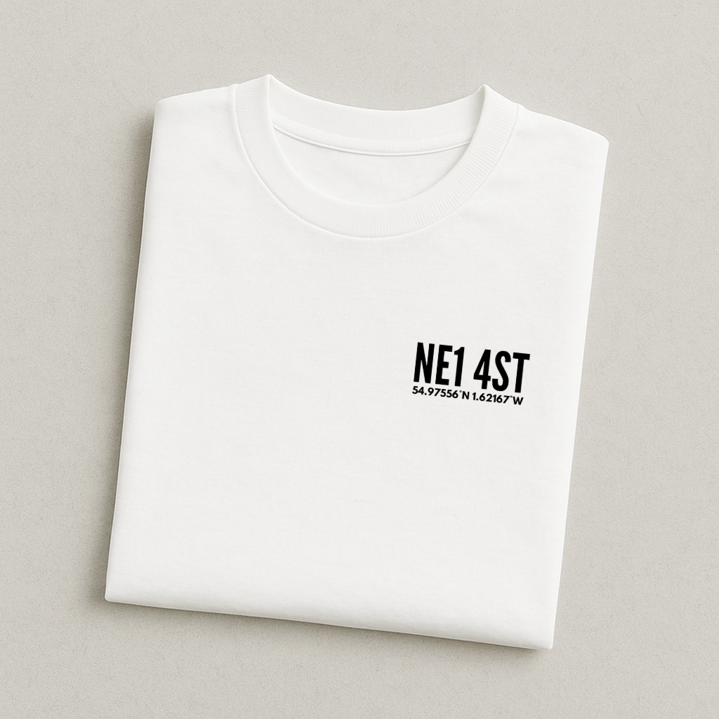 St James Park Postcode Coordinates - Newcastle T-Shirt