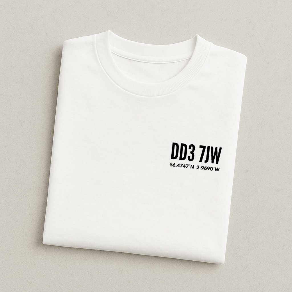 Tannadice Postcode Coordinates - Dundee United T-Shirt