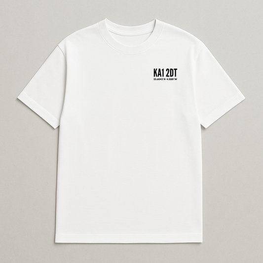 Rugby Park Postcode Coordinates - Kilmarnock T-Shirt