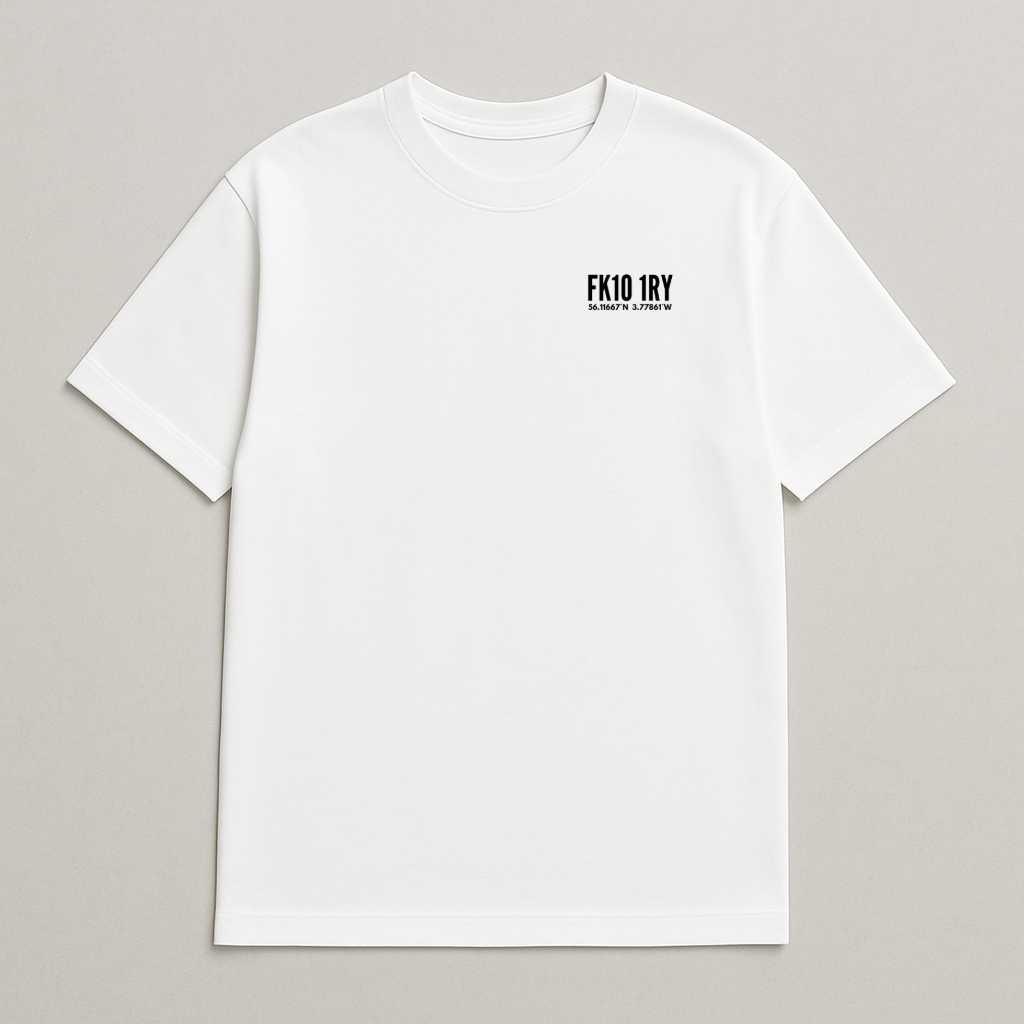 Stadium Postcode Coordinates - Alloa T-Shirt