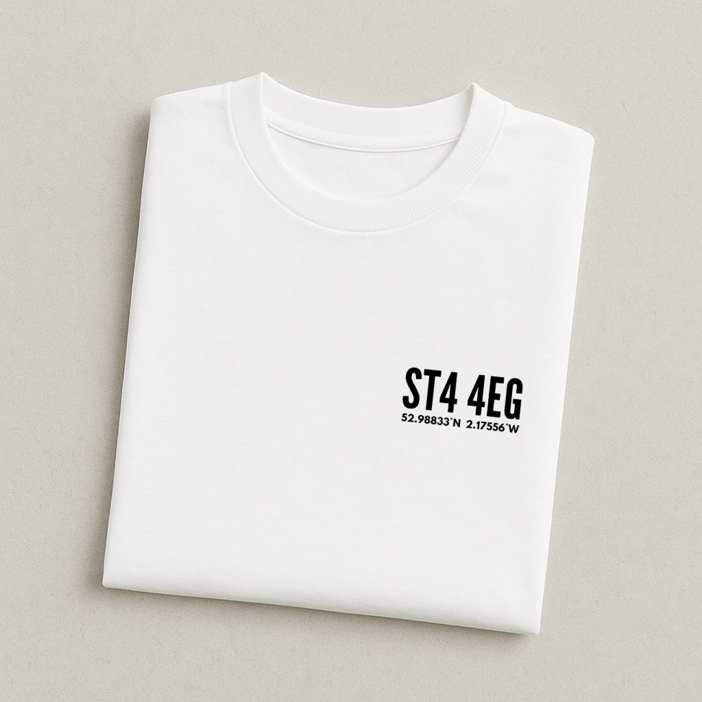 Stadium Postcode Coordinates - Stoke T-Shirt