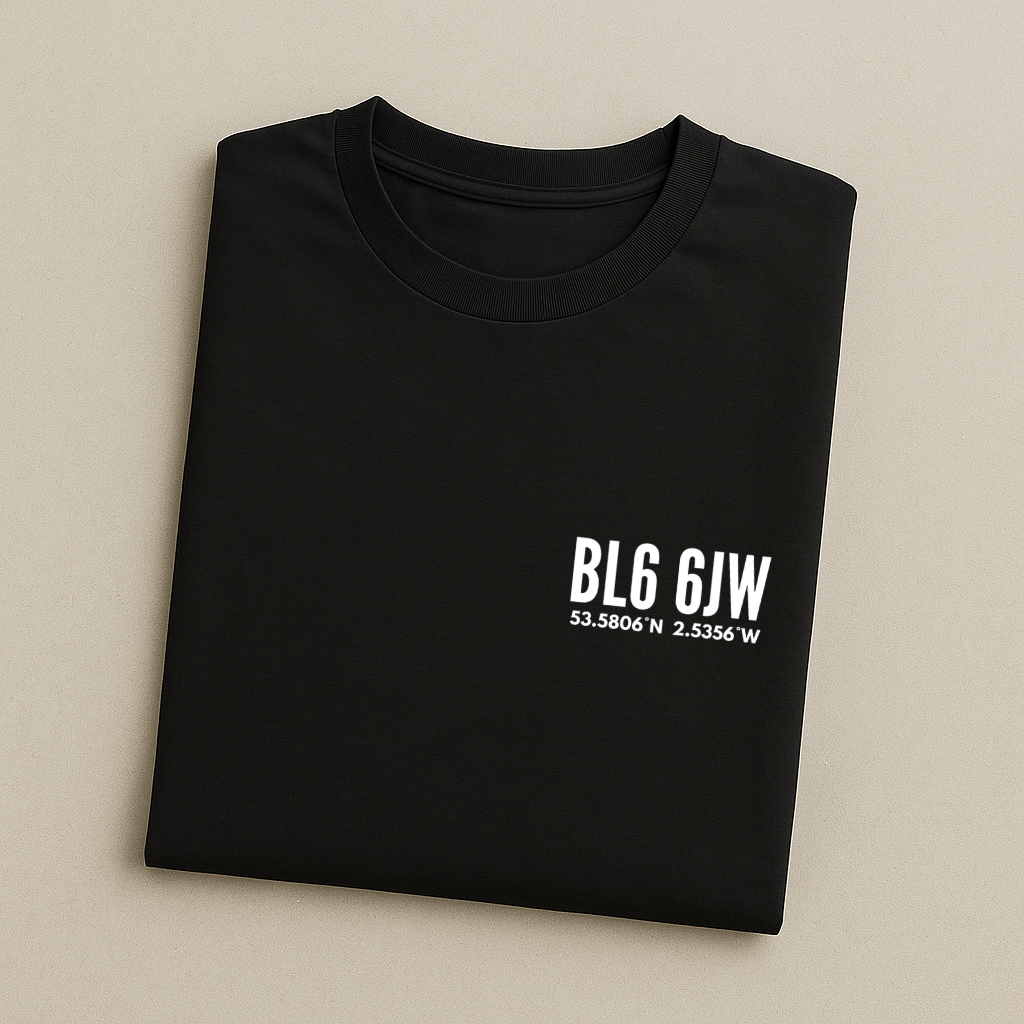 Stadium Postcode Coordinates - Bolton T-Shirt