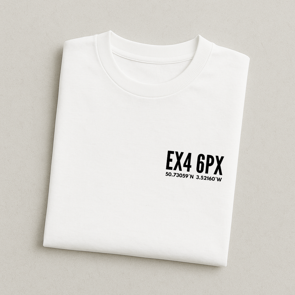 St James Park Postcode Coordinates - Exeter T-Shirt