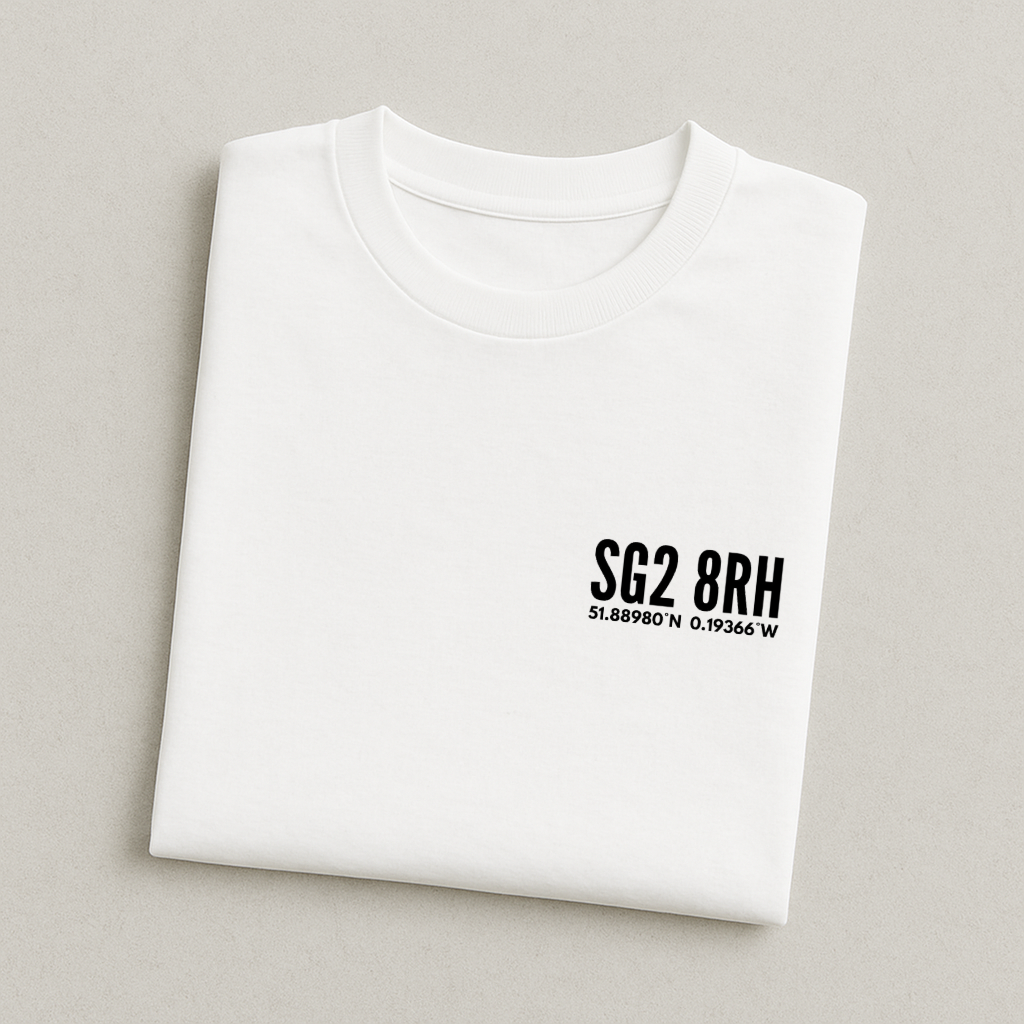 Broadhall Way Postcode Coordinates - Stevenage T-Shirt