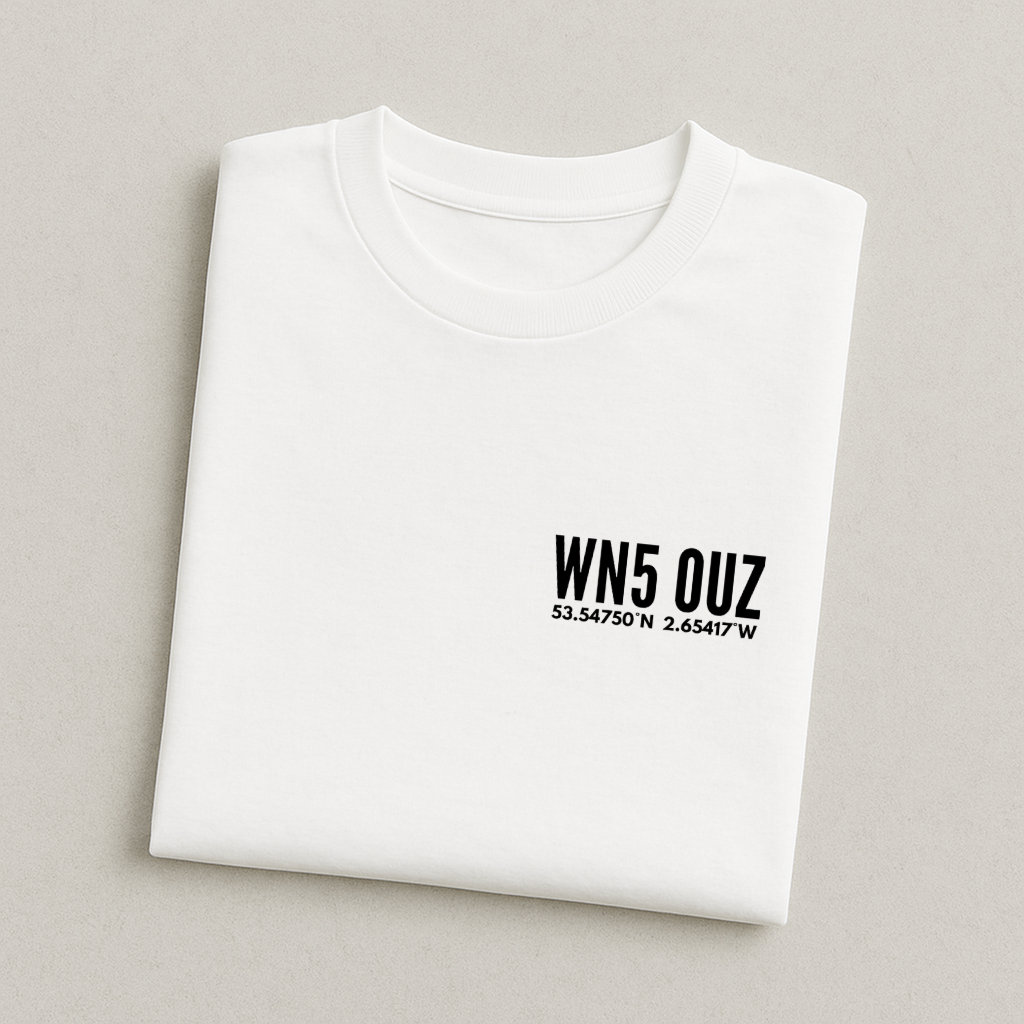 Stadium Postcode Coordinates - Wigan T-Shirt