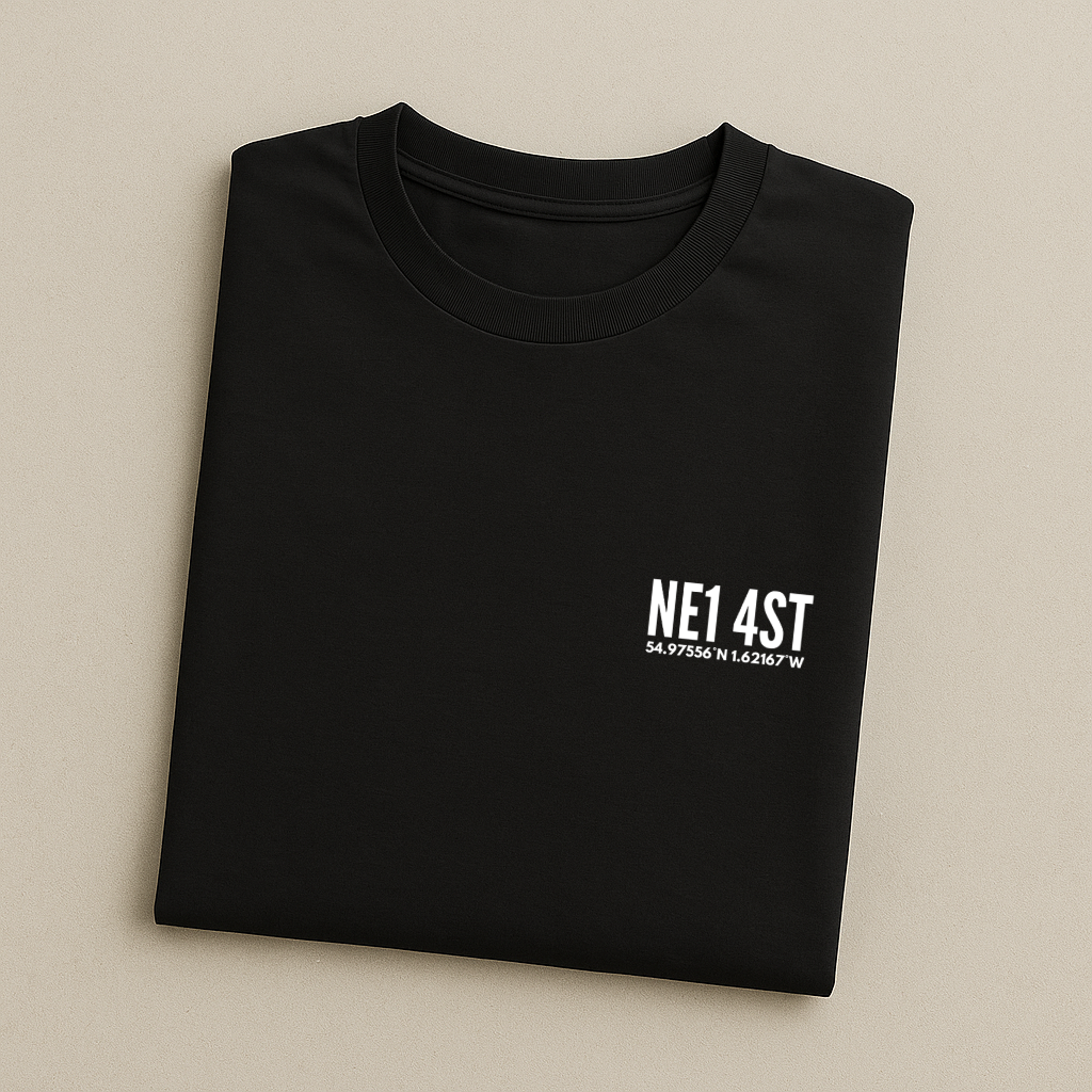 St James Park Postcode Coordinates - Newcastle T-Shirt